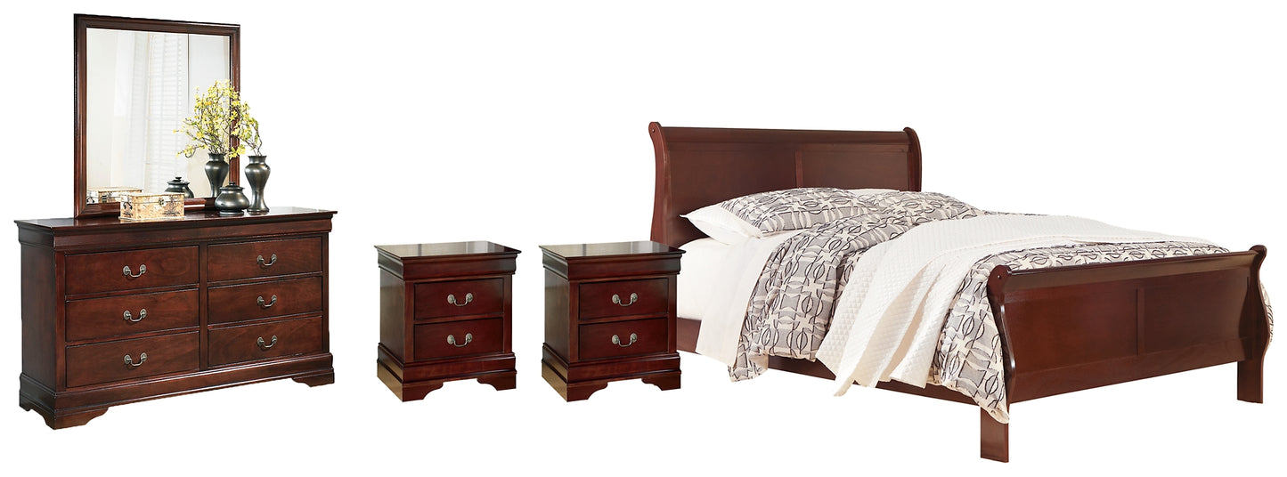 Alisdair Queen Sleigh Bed with Mirrored Dresser, Chest and 2 Nightstands Wilson Furniture (OH)  in Bridgeport, Ohio. Serving Bridgeport, Yorkville, Bellaire, & Avondale