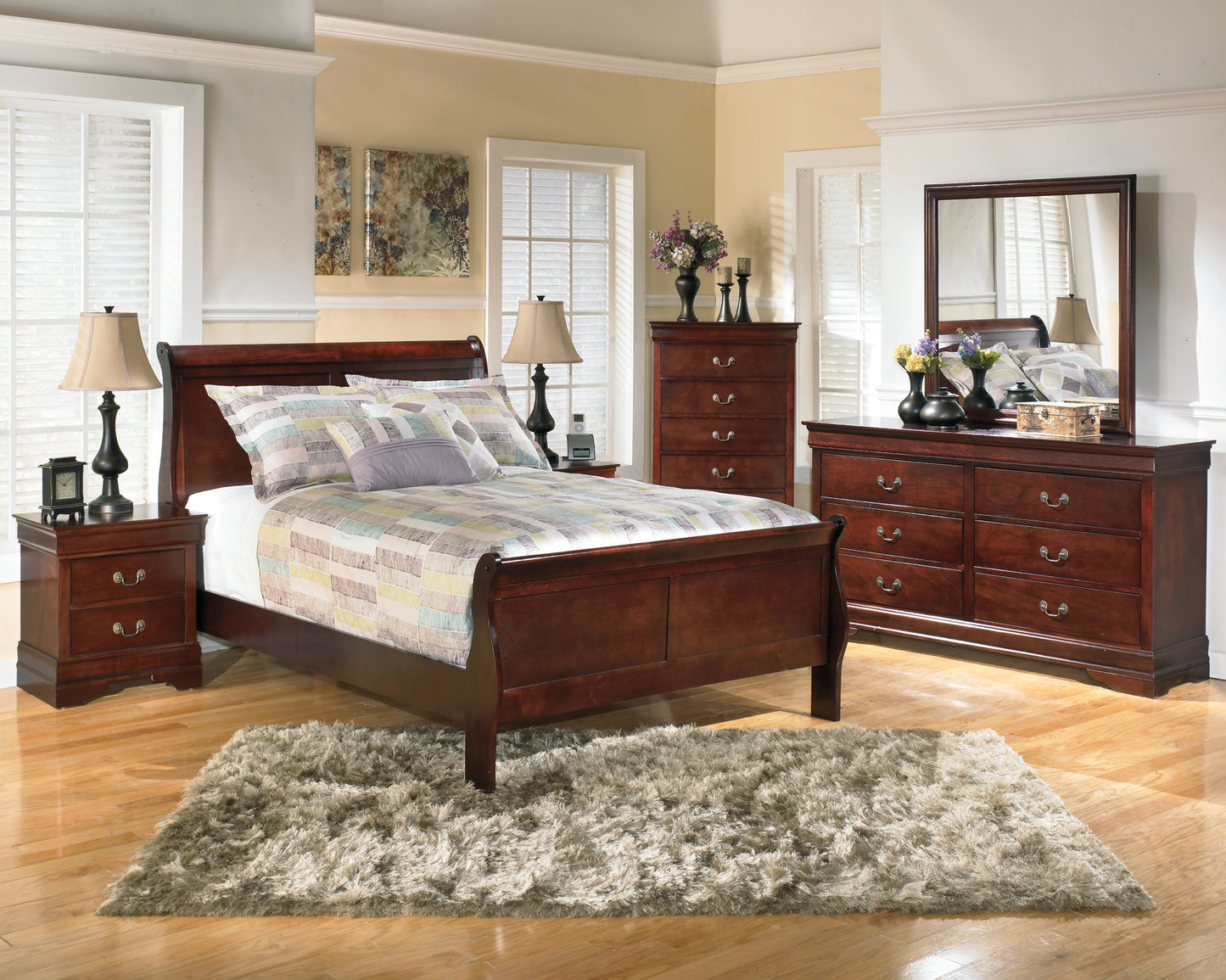 Alisdair Full Sleigh Bed with Mirrored Dresser and 2 Nightstands Wilson Furniture (OH)  in Bridgeport, Ohio. Serving Bridgeport, Yorkville, Bellaire, & Avondale