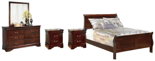 Alisdair Full Sleigh Bed with Mirrored Dresser and 2 Nightstands Wilson Furniture (OH)  in Bridgeport, Ohio. Serving Bridgeport, Yorkville, Bellaire, & Avondale
