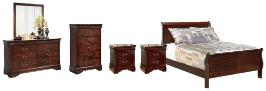 Alisdair Twin Sleigh Bed with Mirrored Dresser, Chest and 2 Nightstands Wilson Furniture (OH)  in Bridgeport, Ohio. Serving Bridgeport, Yorkville, Bellaire, & Avondale