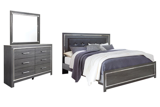 Lodanna King Panel Bed with Mirrored Dresser Wilson Furniture (OH)  in Bridgeport, Ohio. Serving Bridgeport, Yorkville, Bellaire, & Avondale