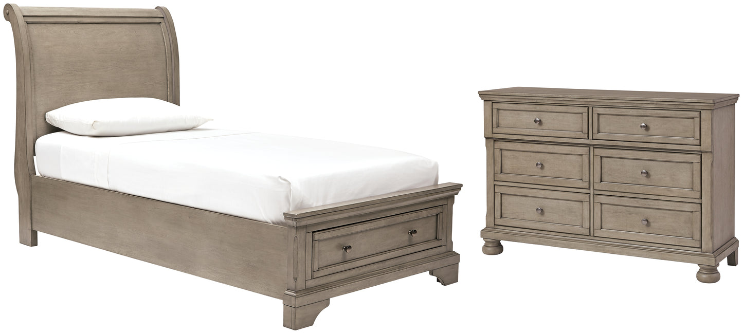 Lettner Twin Sleigh Bed with Dresser Wilson Furniture (OH)  in Bridgeport, Ohio. Serving Bridgeport, Yorkville, Bellaire, & Avondale