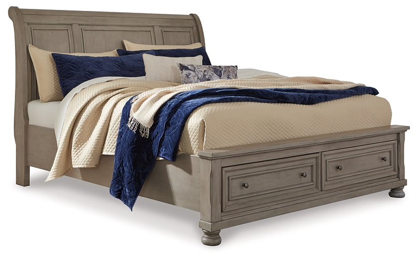 Lettner California King Sleigh Bed with Mirrored Dresser and 2 Nightstands Wilson Furniture (OH)  in Bridgeport, Ohio. Serving Bridgeport, Yorkville, Bellaire, & Avondale