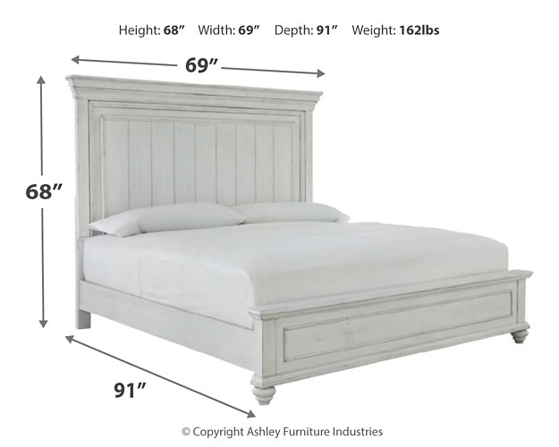 Kanwyn Queen Panel Bed with Mirrored Dresser, Chest and 2 Nightstands Wilson Furniture (OH)  in Bridgeport, Ohio. Serving Bridgeport, Yorkville, Bellaire, & Avondale