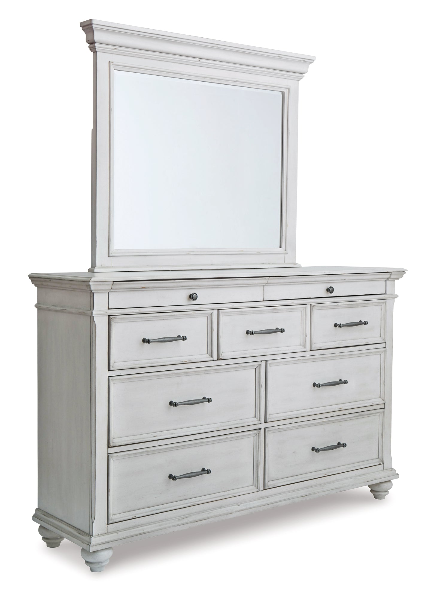 Kanwyn King Panel Bed with Storage with Mirrored Dresser, Chest and Nightstand Wilson Furniture (OH)  in Bridgeport, Ohio. Serving Bridgeport, Yorkville, Bellaire, & Avondale