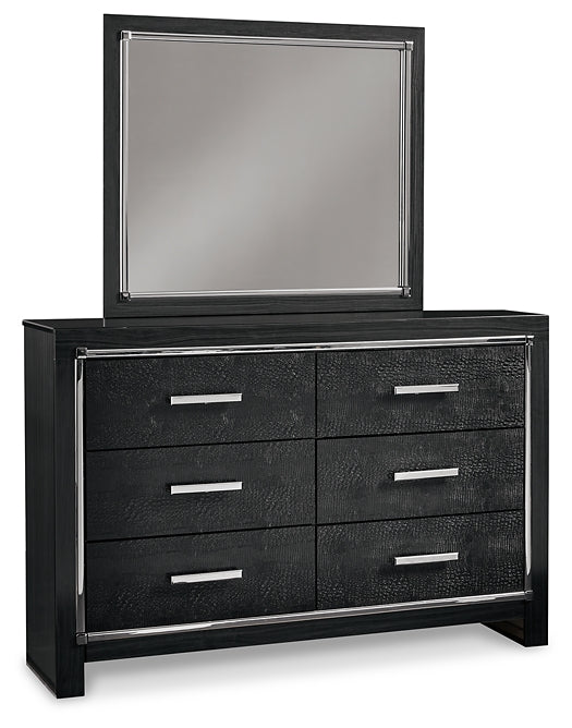 Kaydell King Panel Bed with Storage with Mirrored Dresser, Chest and Nightstand Wilson Furniture (OH)  in Bridgeport, Ohio. Serving Bridgeport, Yorkville, Bellaire, & Avondale