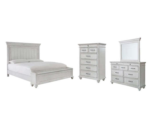 Kanwyn Queen Panel Bed with Storage with Mirrored Dresser and Chest Wilson Furniture (OH)  in Bridgeport, Ohio. Serving Bridgeport, Yorkville, Bellaire, & Avondale