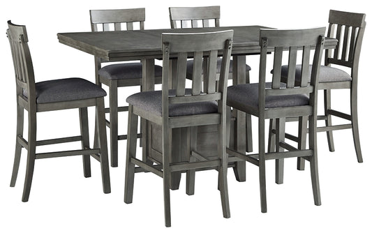 Hallanden Counter Height Dining Table and 6 Barstools Wilson Furniture (OH)  in Bridgeport, Ohio. Serving Bridgeport, Yorkville, Bellaire, & Avondale