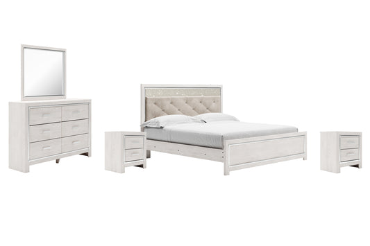 Altyra King Panel Bed with Mirrored Dresser and 2 Nightstands Wilson Furniture (OH)  in Bridgeport, Ohio. Serving Bridgeport, Yorkville, Bellaire, & Avondale