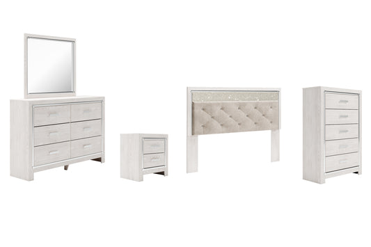 Altyra King Panel Headboard with Mirrored Dresser, Chest and Nightstand Wilson Furniture (OH)  in Bridgeport, Ohio. Serving Bridgeport, Yorkville, Bellaire, & Avondale