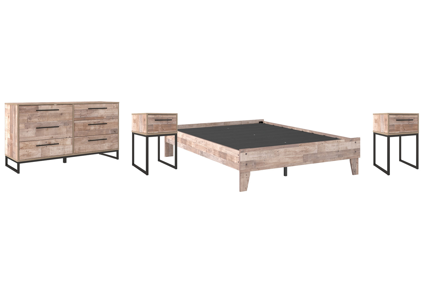Neilsville Full Platform Bed with Dresser and 2 Nightstands Wilson Furniture (OH)  in Bridgeport, Ohio. Serving Bridgeport, Yorkville, Bellaire, & Avondale