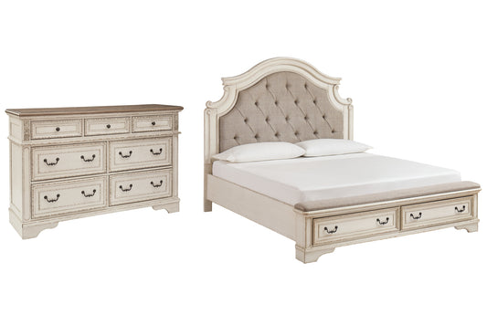 Realyn King Upholstered Bed with Dresser Wilson Furniture (OH)  in Bridgeport, Ohio. Serving Bridgeport, Yorkville, Bellaire, & Avondale