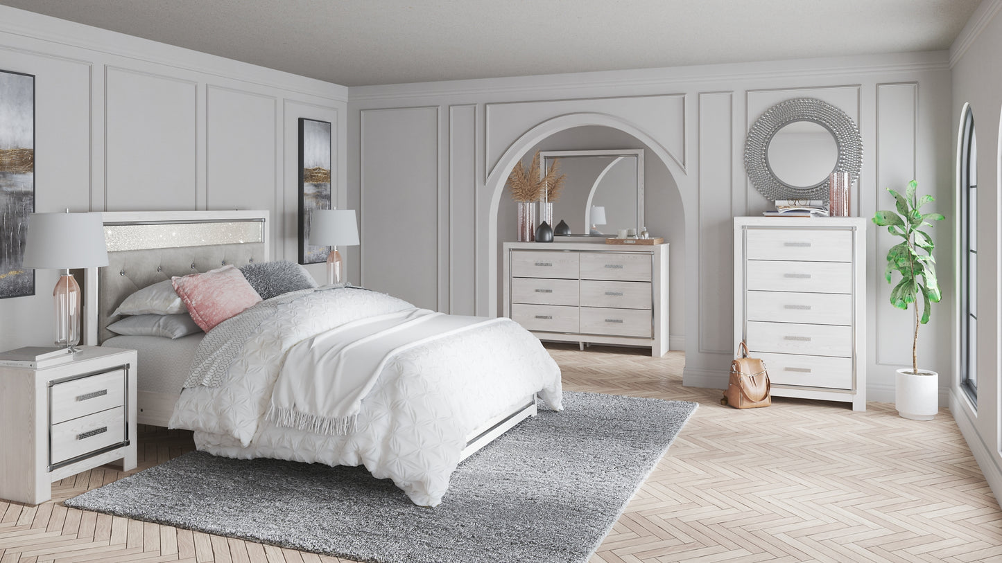 Altyra Queen Panel Bed with Mirrored Dresser Wilson Furniture (OH)  in Bridgeport, Ohio. Serving Bridgeport, Yorkville, Bellaire, & Avondale