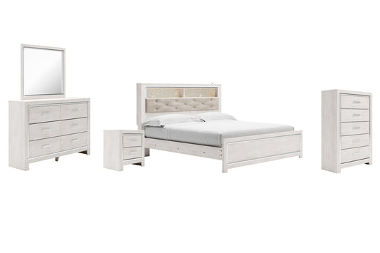 Altyra King Panel Bookcase Bed with Mirrored Dresser, Chest and Nightstand Wilson Furniture (OH)  in Bridgeport, Ohio. Serving Bridgeport, Yorkville, Bellaire, & Avondale