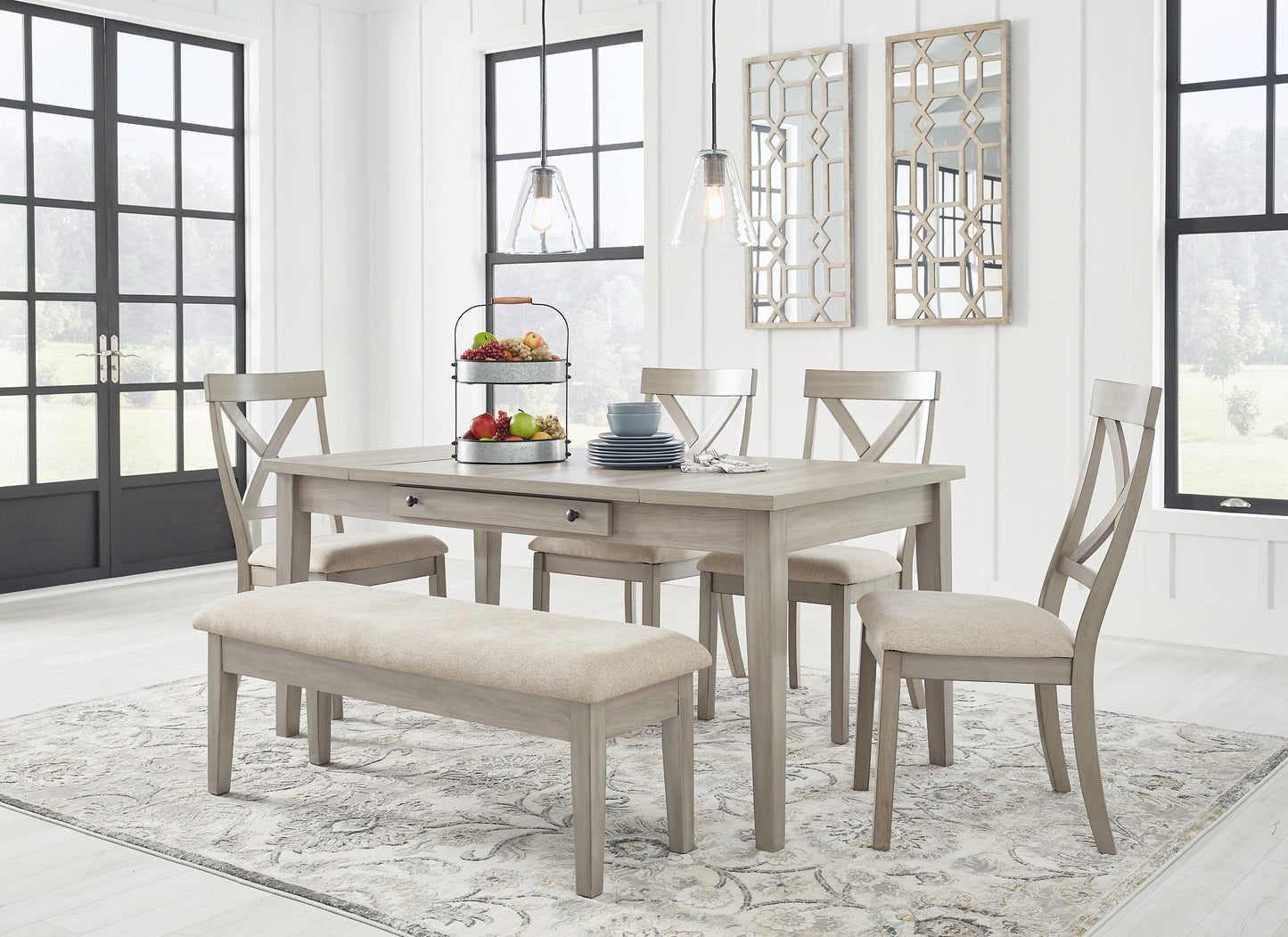 Parellen Dining Table and 4 Chairs and Bench Wilson Furniture (OH)  in Bridgeport, Ohio. Serving Bridgeport, Yorkville, Bellaire, & Avondale