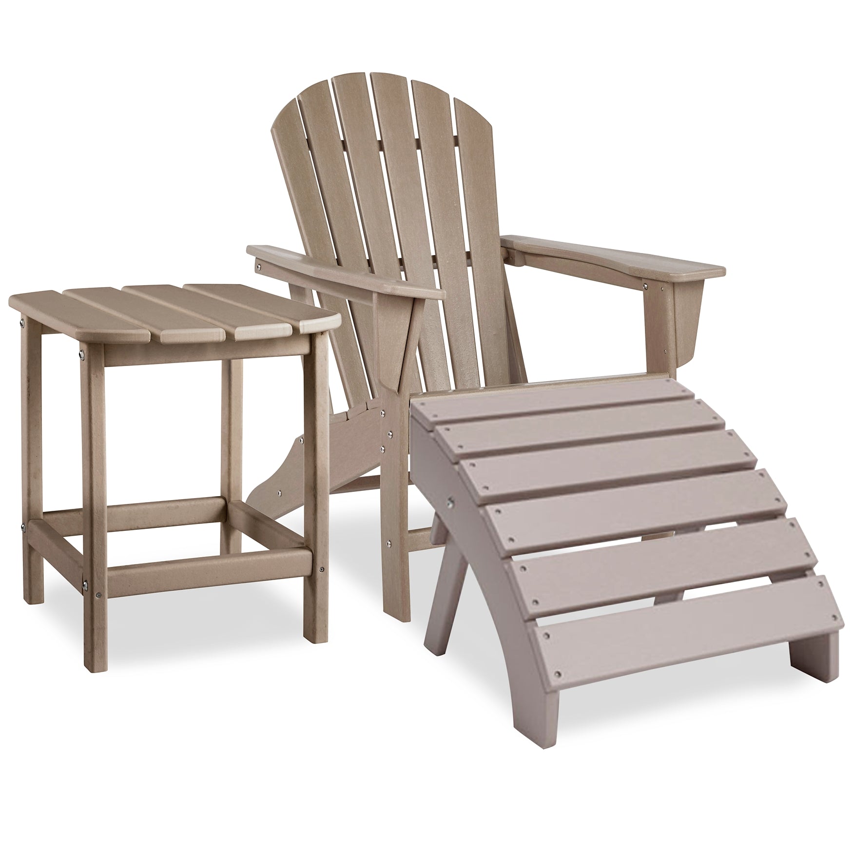 Sundown Treasure Outdoor Adirondack Chair and Ottoman with Side Table Wilson Furniture (OH)  in Bridgeport, Ohio. Serving Moundsville, Richmond, Smithfield, Cadiz, & St. Clairesville
