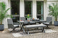 Elite Park Outdoor Dining Table and 4 Chairs and Bench Wilson Furniture (OH)  in Bridgeport, Ohio. Serving Bridgeport, Yorkville, Bellaire, & Avondale