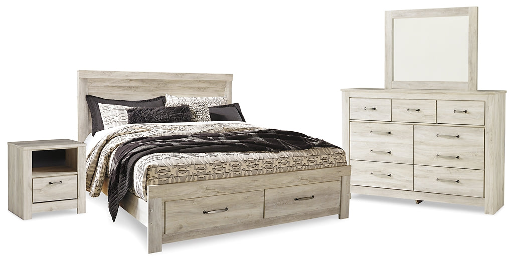Bellaby King Platform Bed with 2 Storage Drawers with Mirrored Dresser and Nightstand Wilson Furniture (OH)  in Bridgeport, Ohio. Serving Bridgeport, Yorkville, Bellaire, & Avondale