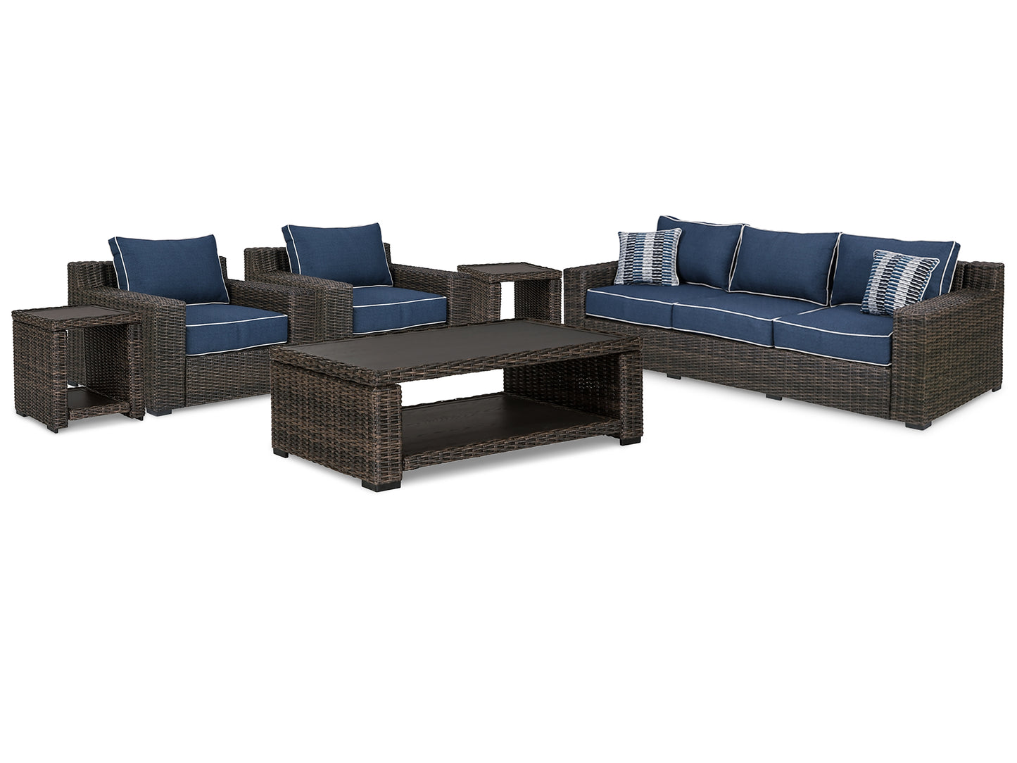Grasson Lane Outdoor Sofa and  2 Lounge Chairs with Coffee Table and 2 End Tables Wilson Furniture (OH)  in Bridgeport, Ohio. Serving Bridgeport, Yorkville, Bellaire, & Avondale