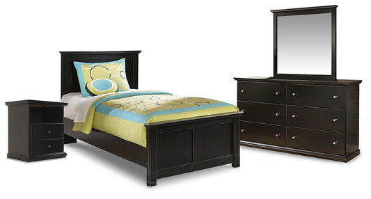 Maribel Twin Panel Bed with Mirrored Dresser and Nightstand Wilson Furniture (OH)  in Bridgeport, Ohio. Serving Bridgeport, Yorkville, Bellaire, & Avondale