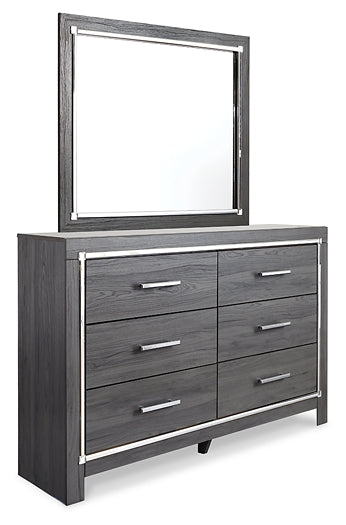 Lodanna King Panel Bed with 2 Storage Drawers with Mirrored Dresser and Nightstand Wilson Furniture (OH)  in Bridgeport, Ohio. Serving Bridgeport, Yorkville, Bellaire, & Avondale