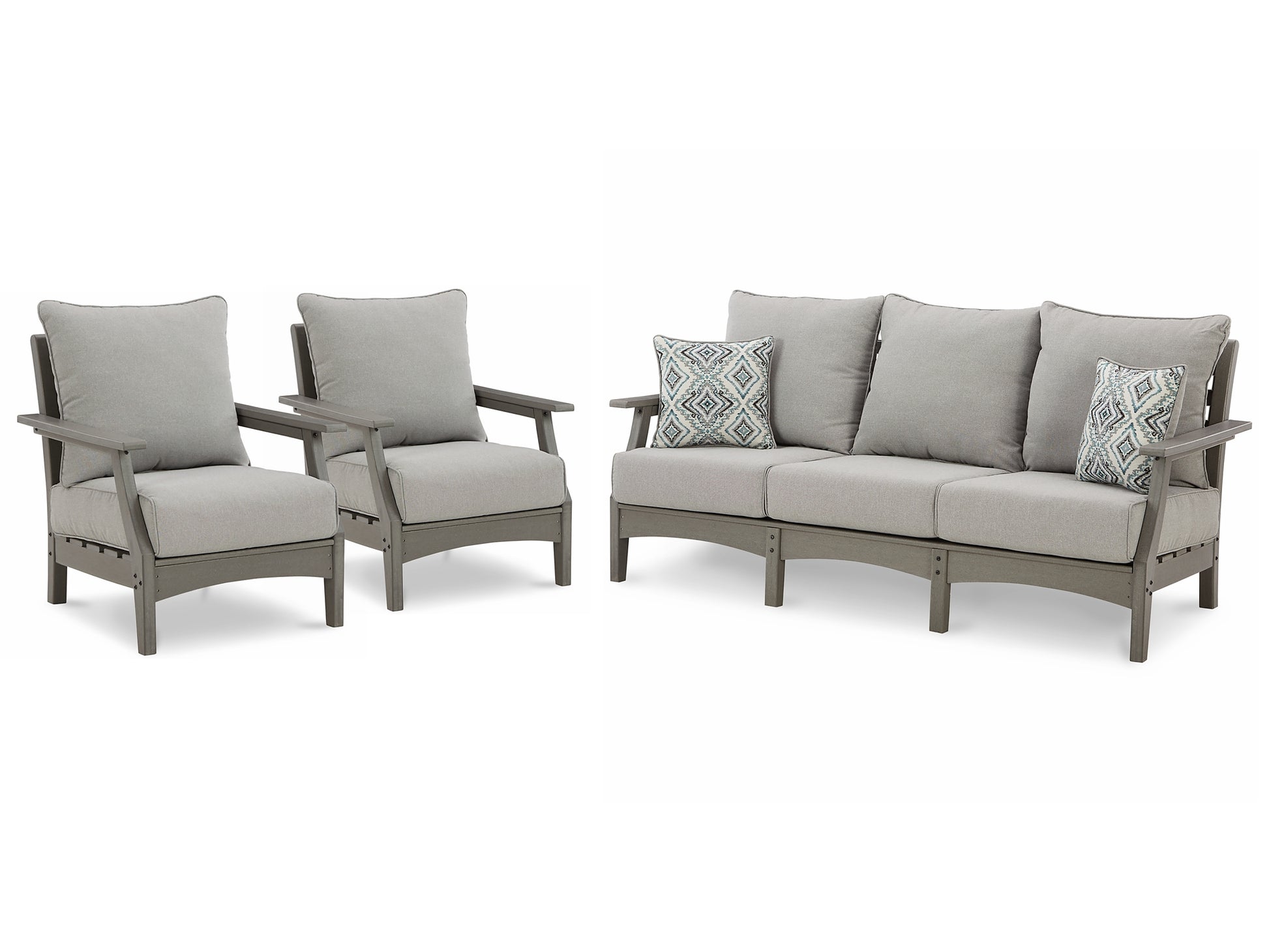 Visola Outdoor Sofa with 2 Lounge Chairs Wilson Furniture (OH)  in Bridgeport, Ohio. Serving Moundsville, Richmond, Smithfield, Cadiz, & St. Clairesville