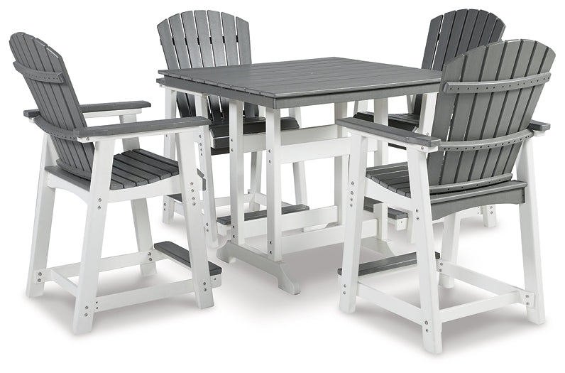 Transville Outdoor Counter Height Dining Table and 4 Barstools Wilson Furniture (OH)  in Bridgeport, Ohio. Serving Moundsville, Richmond, Smithfield, Cadiz, & St. Clairesville
