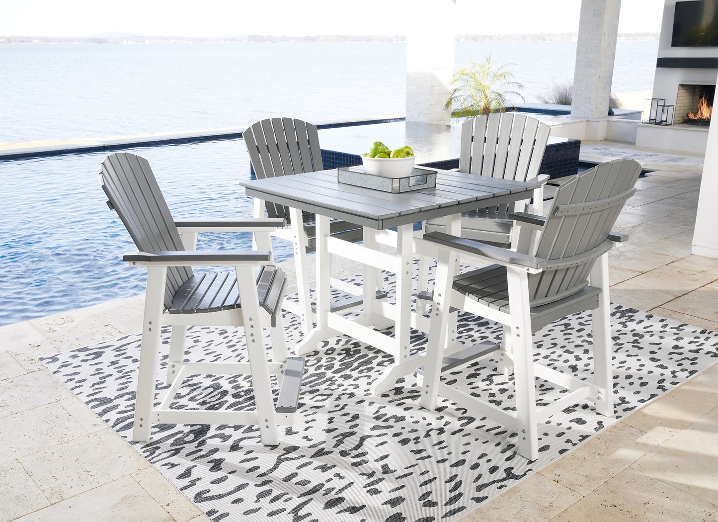 Transville Outdoor Counter Height Dining Table and 4 Barstools Wilson Furniture (OH)  in Bridgeport, Ohio. Serving Moundsville, Richmond, Smithfield, Cadiz, & St. Clairesville