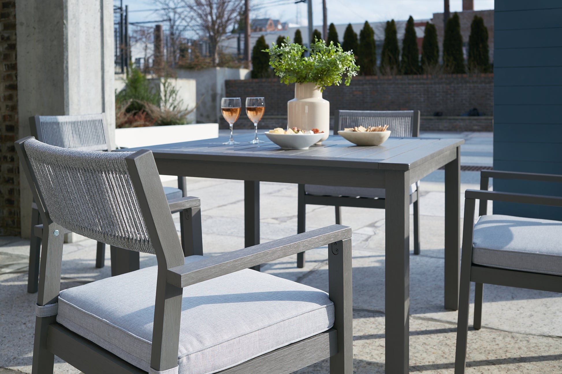 Eden Town Outdoor Dining Table and 4 Chairs Wilson Furniture (OH)  in Bridgeport, Ohio. Serving Bridgeport, Yorkville, Bellaire, & Avondale