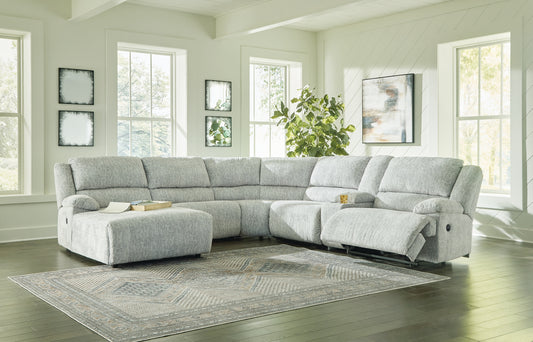 McClelland 6-Piece Reclining Sectional with Chaise Wilson Furniture (OH)  in Bridgeport, Ohio. Serving Bridgeport, Yorkville, Bellaire, & Avondale