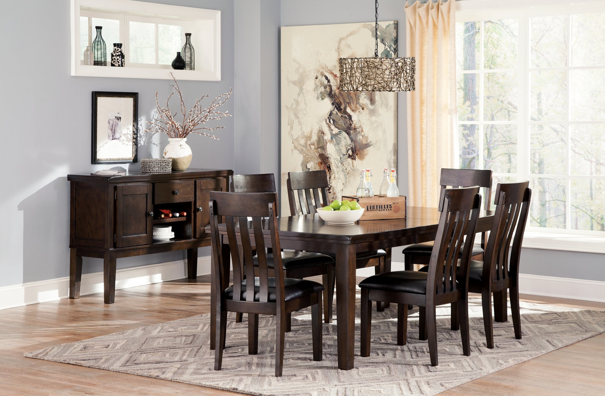 Haddigan Dining Table and 6 Chairs with Storage Wilson Furniture (OH)  in Bridgeport, Ohio. Serving Bridgeport, Yorkville, Bellaire, & Avondale