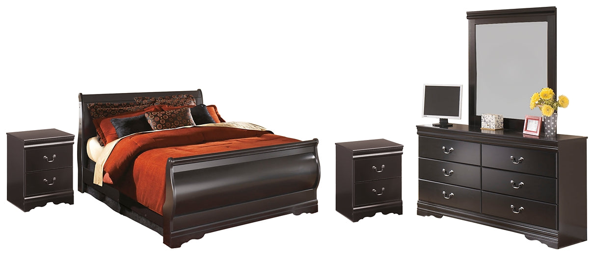 Huey Vineyard Twin Sleigh Bed with Mirrored Dresser and 2 Nightstands Wilson Furniture (OH)  in Bridgeport, Ohio. Serving Bridgeport, Yorkville, Bellaire, & Avondale