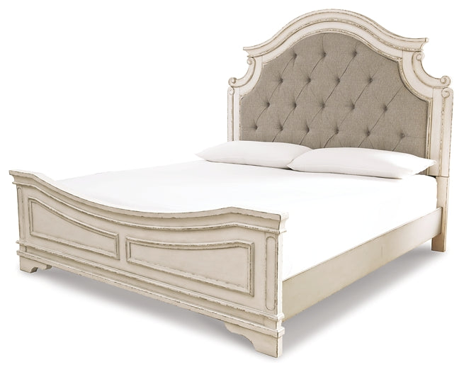 Realyn Queen Upholstered Panel Bed with Dresser Wilson Furniture (OH)  in Bridgeport, Ohio. Serving Bridgeport, Yorkville, Bellaire, & Avondale