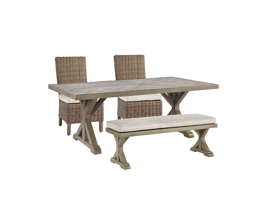 Beachcroft Outdoor Dining Table and 2 Chairs and 2 Benches Wilson Furniture (OH)  in Bridgeport, Ohio. Serving Bridgeport, Yorkville, Bellaire, & Avondale