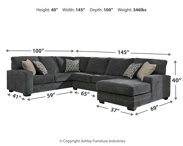 Tracling 3-Piece Sectional with Ottoman Wilson Furniture (OH)  in Bridgeport, Ohio. Serving Moundsville, Richmond, Smithfield, Cadiz, & St. Clairesville