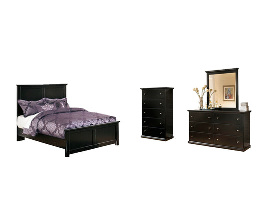 Maribel Full Panel Bed with Mirrored Dresser and Chest Wilson Furniture (OH)  in Bridgeport, Ohio. Serving Bridgeport, Yorkville, Bellaire, & Avondale