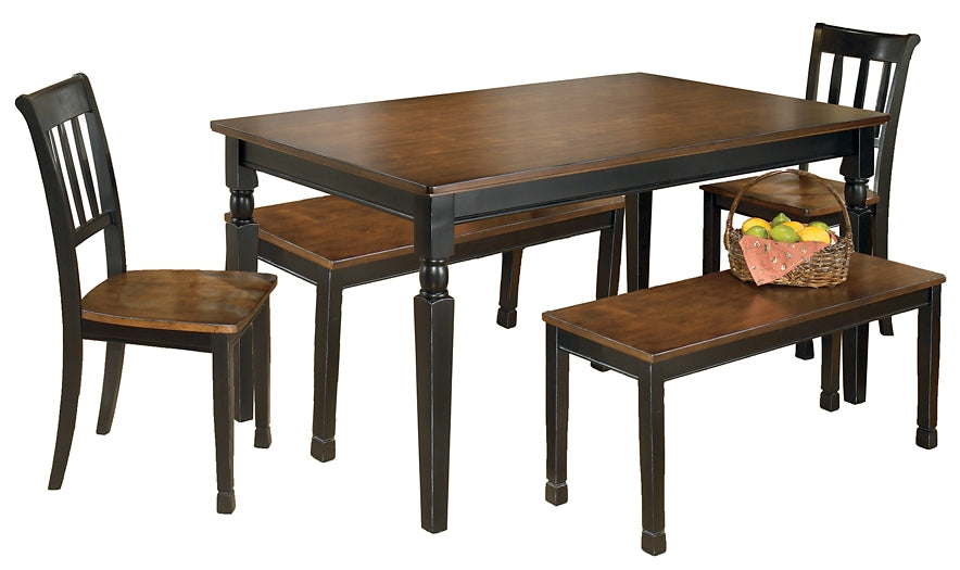 Owingsville Dining Table and 2 Chairs and 2 Benches Wilson Furniture (OH)  in Bridgeport, Ohio. Serving Bridgeport, Yorkville, Bellaire, & Avondale