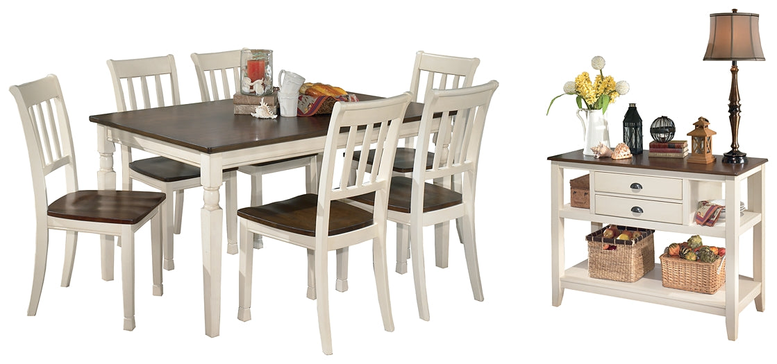 Whitesburg Dining Table and 6 Chairs with Storage Wilson Furniture (OH)  in Bridgeport, Ohio. Serving Moundsville, Richmond, Smithfield, Cadiz, & St. Clairesville