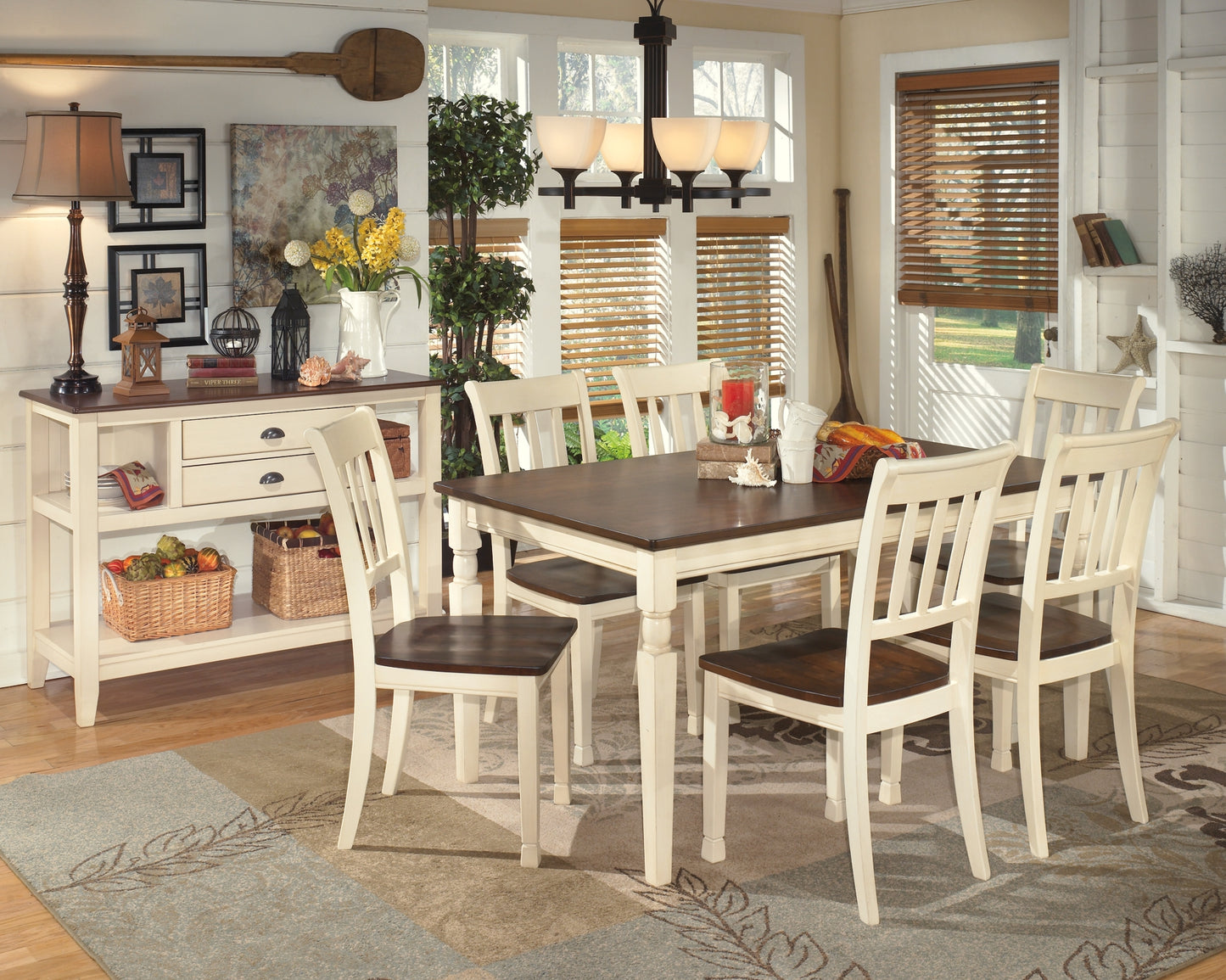 Whitesburg Dining Table and 6 Chairs with Storage Wilson Furniture (OH)  in Bridgeport, Ohio. Serving Moundsville, Richmond, Smithfield, Cadiz, & St. Clairesville