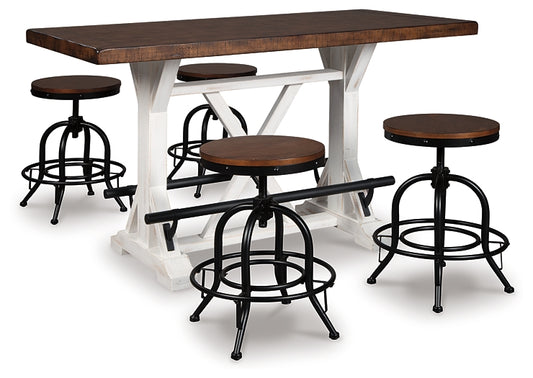Valebeck Counter Height Dining Table and 4 Barstools Wilson Furniture (OH)  in Bridgeport, Ohio. Serving Moundsville, Richmond, Smithfield, Cadiz, & St. Clairesville