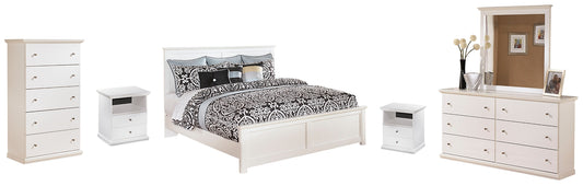 Bostwick Shoals King Panel Bed with Mirrored Dresser, Chest and 2 Nightstands Wilson Furniture (OH)  in Bridgeport, Ohio. Serving Bridgeport, Yorkville, Bellaire, & Avondale