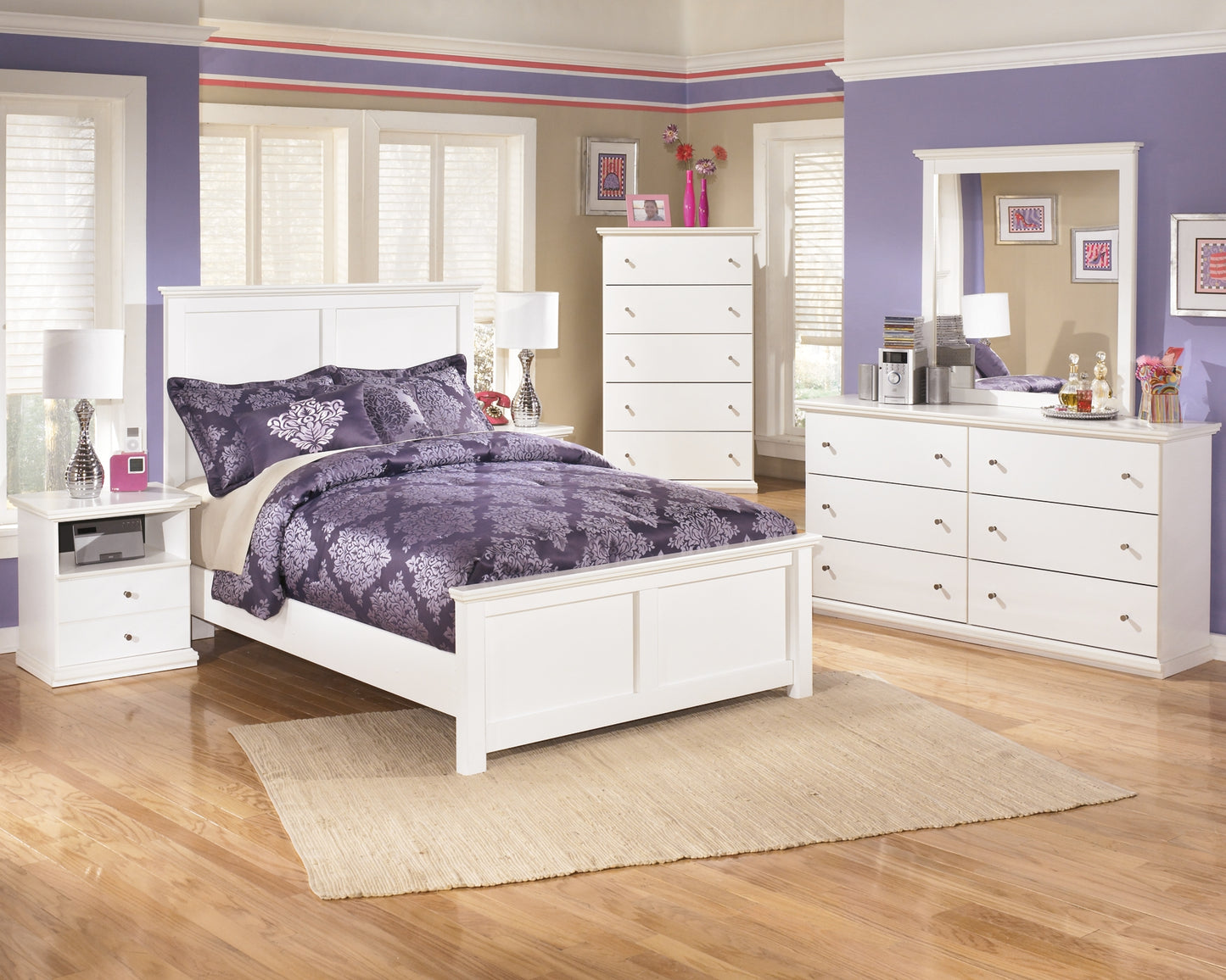Bostwick Shoals Full Panel Bed with Mirrored Dresser and Chest Wilson Furniture (OH)  in Bridgeport, Ohio. Serving Bridgeport, Yorkville, Bellaire, & Avondale