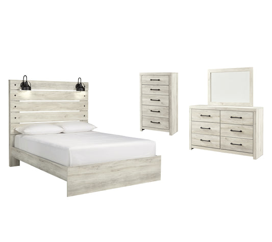 Cambeck Queen Panel Bed with Mirrored Dresser and Chest Wilson Furniture (OH)  in Bridgeport, Ohio. Serving Bridgeport, Yorkville, Bellaire, & Avondale