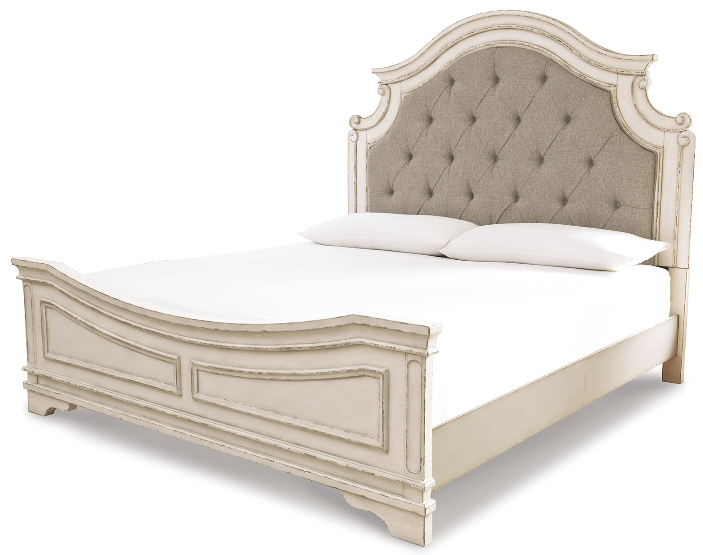 Realyn California King Upholstered Panel Bed with Dresser Wilson Furniture (OH)  in Bridgeport, Ohio. Serving Bridgeport, Yorkville, Bellaire, & Avondale