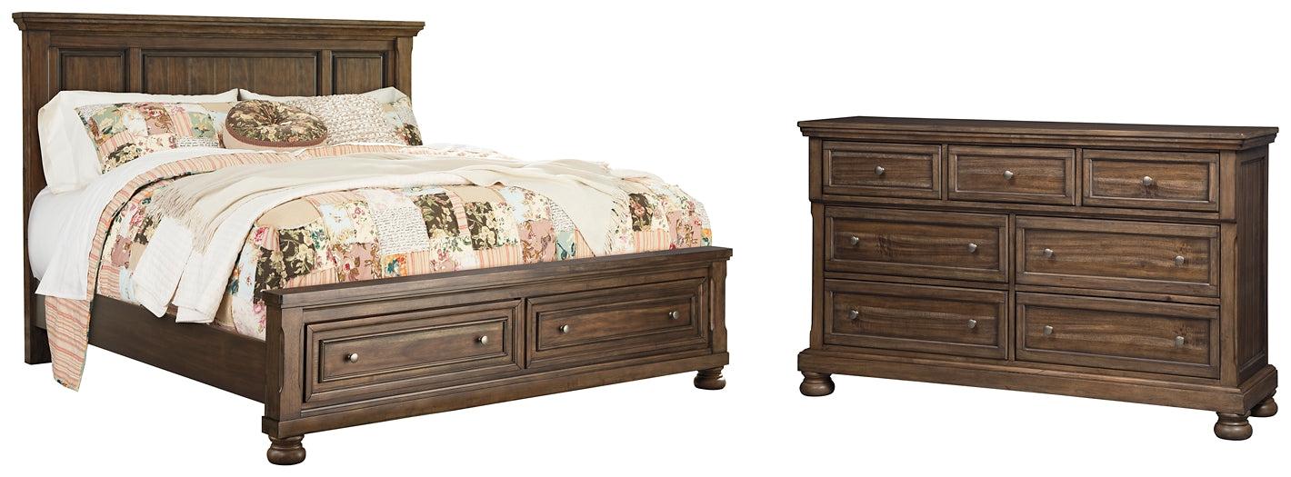 Flynnter Queen Panel Bed with 2 Storage Drawers with Dresser Wilson Furniture (OH)  in Bridgeport, Ohio. Serving Bridgeport, Yorkville, Bellaire, & Avondale