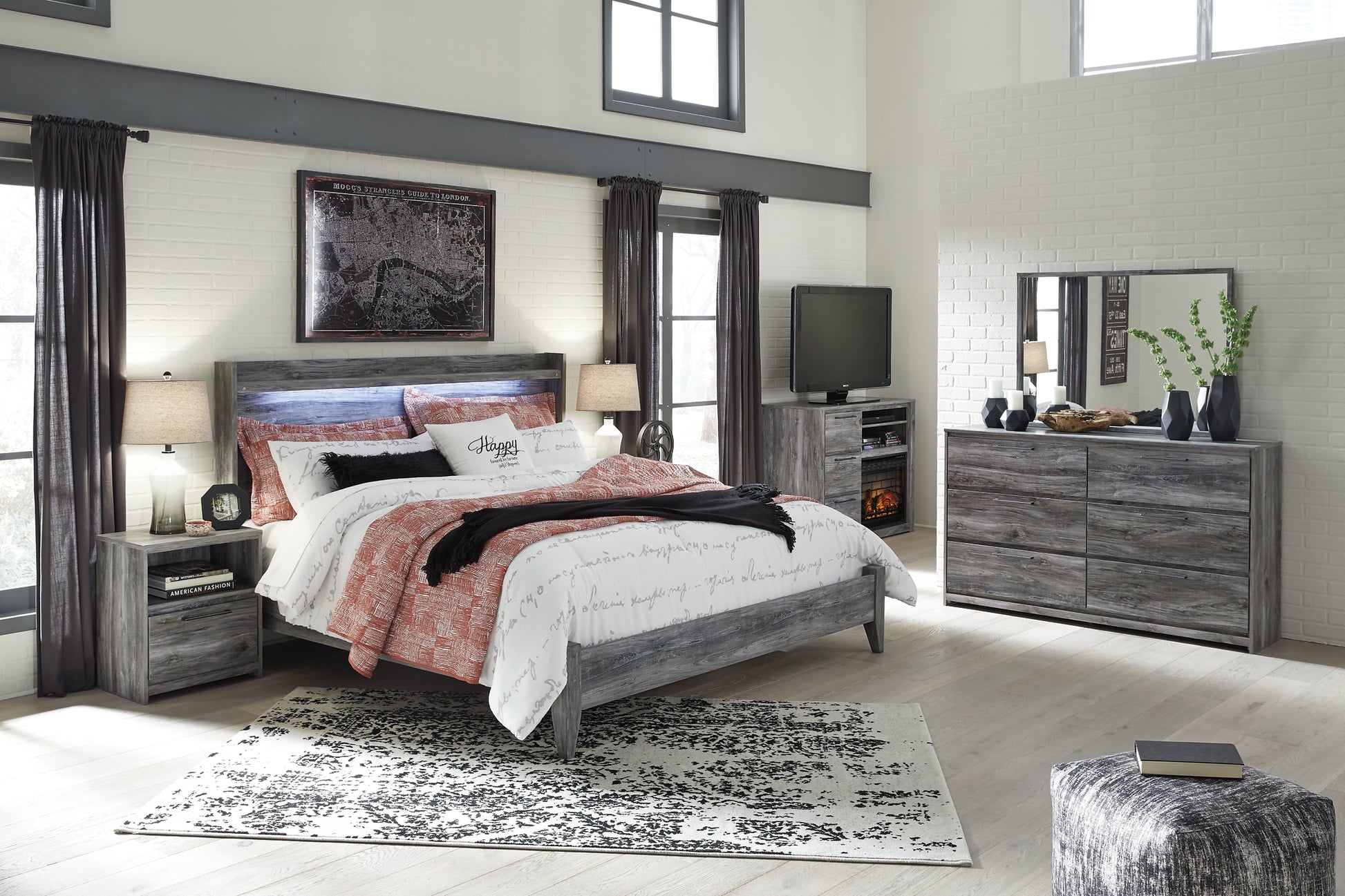 Baystorm King Panel Bed with Dresser Wilson Furniture (OH)  in Bridgeport, Ohio. Serving Bridgeport, Yorkville, Bellaire, & Avondale