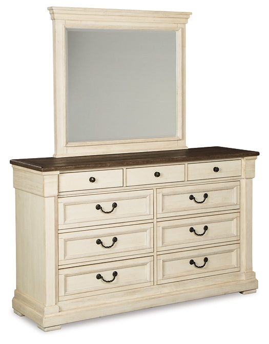 Bolanburg California King Panel Bed with Mirrored Dresser and Chest Wilson Furniture (OH)  in Bridgeport, Ohio. Serving Bridgeport, Yorkville, Bellaire, & Avondale