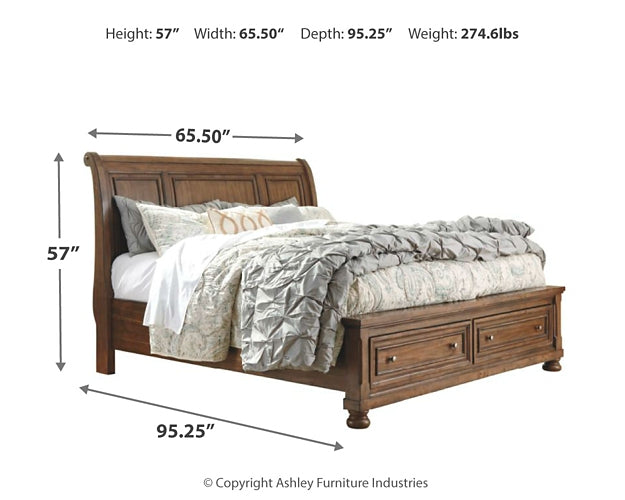 Flynnter Queen Sleigh Bed with 2 Storage Drawers with Dresser with Dresser Wilson Furniture (OH)  in Bridgeport, Ohio. Serving Bridgeport, Yorkville, Bellaire, & Avondale