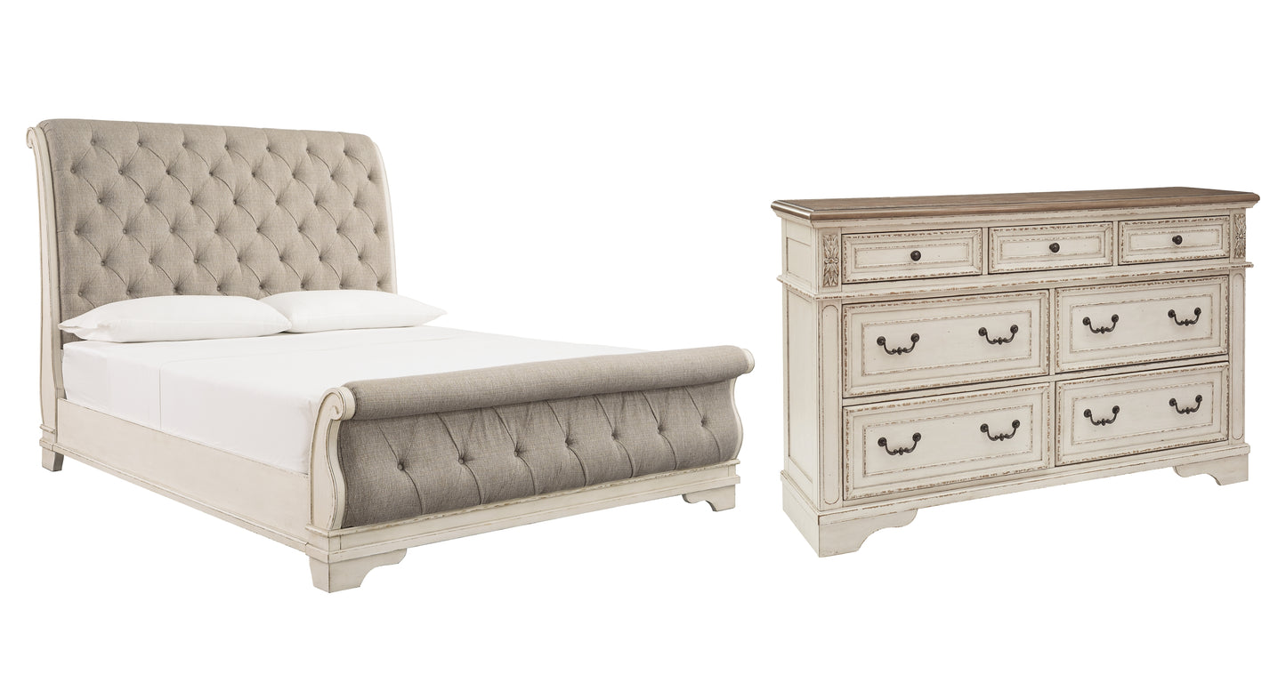 Realyn Queen Sleigh Bed with Dresser Wilson Furniture (OH)  in Bridgeport, Ohio. Serving Bridgeport, Yorkville, Bellaire, & Avondale