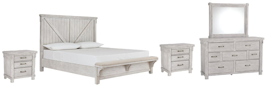 Brashland Queen Panel Bed with Mirrored Dresser and 2 Nightstands Wilson Furniture (OH)  in Bridgeport, Ohio. Serving Bridgeport, Yorkville, Bellaire, & Avondale